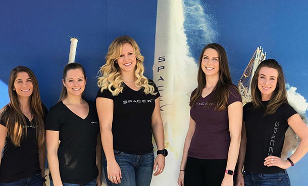 Five industrial engineering alumni who have gone on to careers at SpaceX.