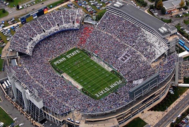 aerial view of football stadium