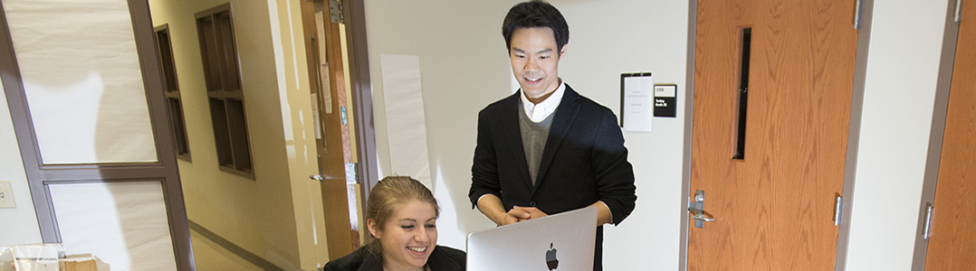 Students conducting an experiment in the Human Subjects Testing Lab at Penn State