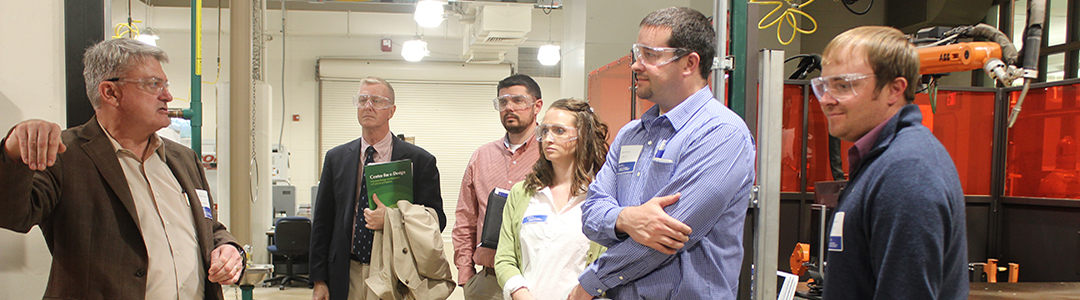 Charlie Purdum, director of industry relations, gives a tour of the FAME Lab.