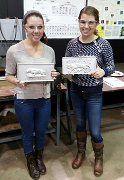 Casasanto, left, with fellow IE student Katie Thompson