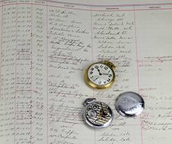 Original Hamilton Log-Book with a 992B Pocket Watch