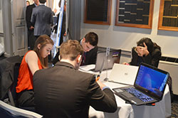 One of the ten intercollegiate teams that worked through a Harvard Business Review Case Competition during the conference.