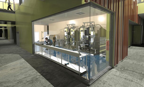 A rendering of the proposed Shared Fermentation Facility lab.