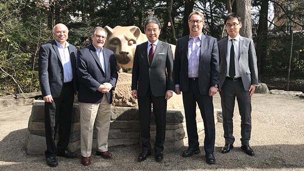 Masahiko Mori and his associates visit the Lion Shrine