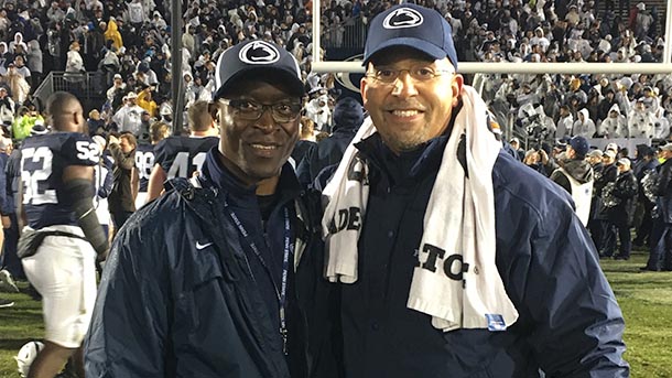 Conrad Tucker and Head Football Coach James Franklin